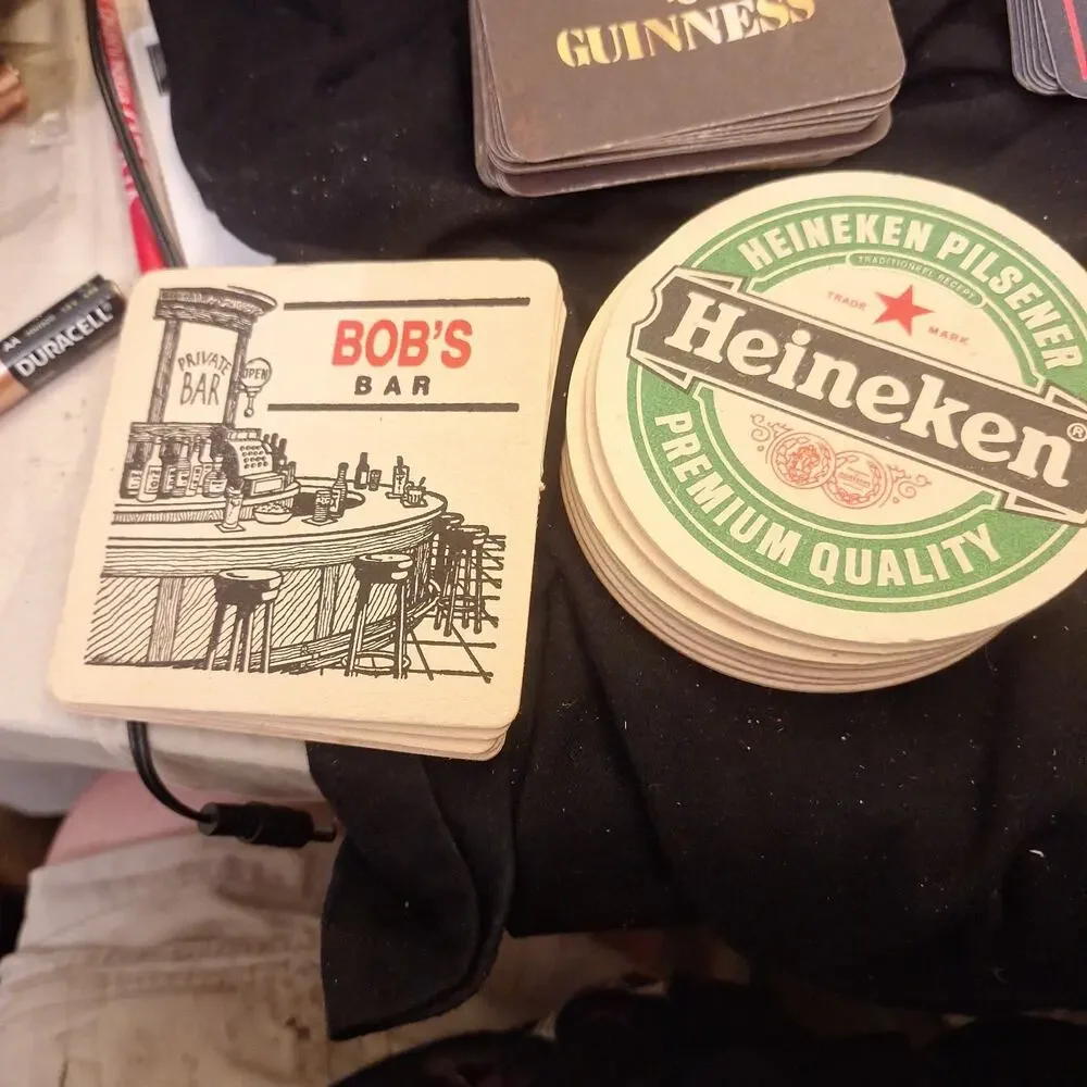 VTG Bar Cardboard Coasters 57 pcs. Man Cave Collectibles Beer Decor